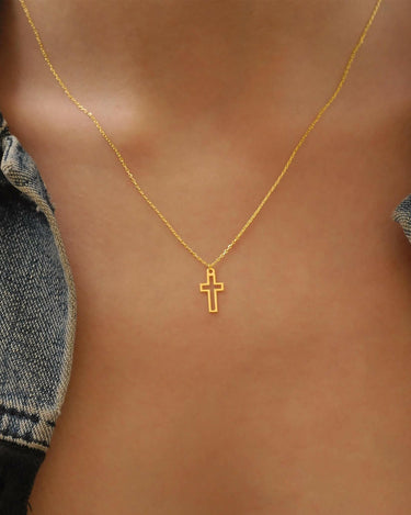 Small Cross Necklace | 14K Solid Gold - Mionza Jewelry-1 year old girl gift, Baby Girl Cross, Baptism Gift, Baptism Gift for Her, Christian Necklace, Confirmation Gift, Cross Necklace Gold, Cross Necklace Women, gift for women, gold cross necklace, gold cross pendant, small cross necklace, tiny cross necklace, Tiny Cross Pendant