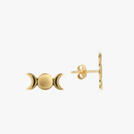 Triple Moon Earrings | 14K Solid Gold