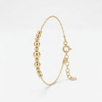Gold bead bracelet with graduated gold balls on a dainty cable chain, 18K gold vermeil ball bracelet with extender