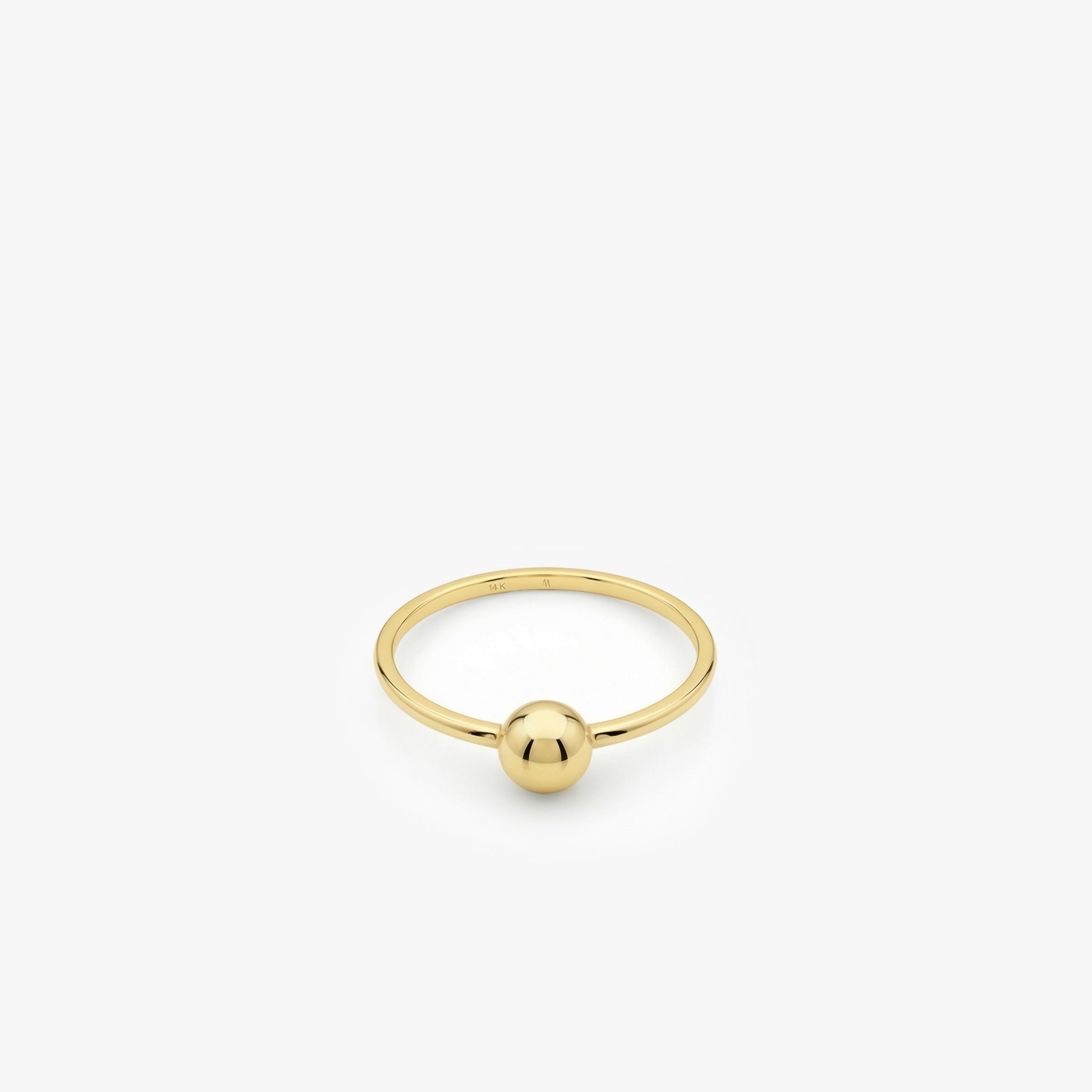 Minimalist Ball Ring | 14K Solid Gold