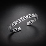 Men's Cuban link cuff bracelet in oxidized sterling silver