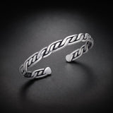Men's Cuban link cuff bracelet in oxidized sterling silver