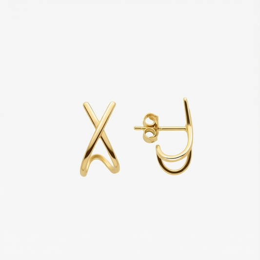 X Earrings | 14K Gold Vermeil