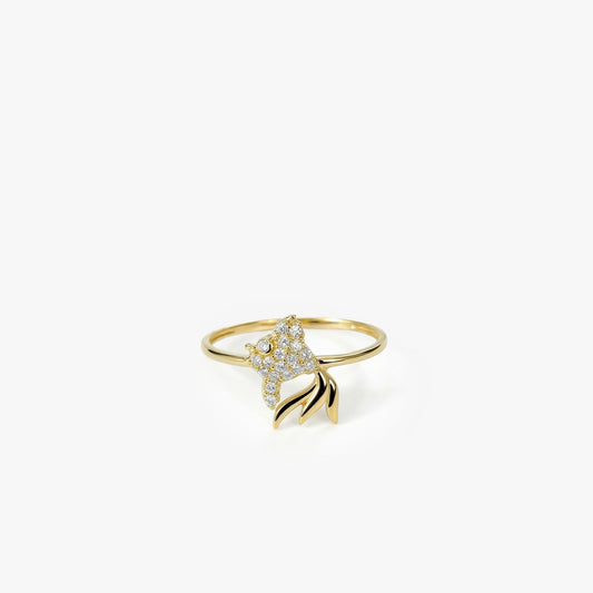 Minimalist Lucky Fish Ring | 14K Solid Gold