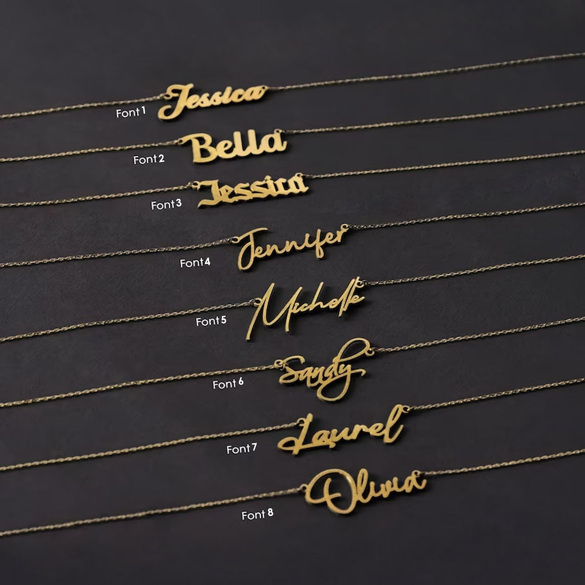 Name Necklace | 14K Solid Gold