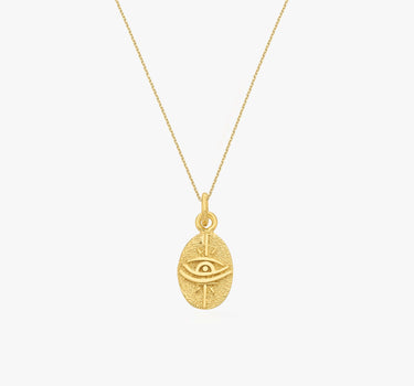 Eye of Horus Necklace | 14K Gold Vermeil - Mionza Jewelry-Birthday Gift, egyptian jewelry, egyptian necklace, egyptian symbol, eye necklace, eye of horus, eye of horus pendant, horus eye jewelry, horus eye pendant, pendant eye of horus, summer jewelry, summer necklace, yoga necklace