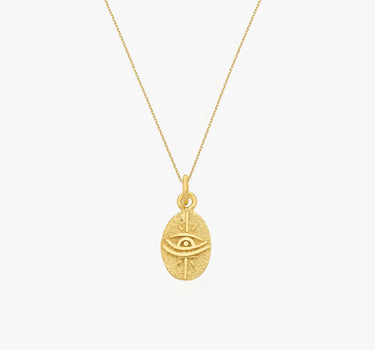 Eye of Horus Necklace | 14K Gold Vermeil - Mionza Jewelry-Birthday Gift, egyptian jewelry, egyptian necklace, egyptian symbol, eye necklace, eye of horus, eye of horus pendant, horus eye jewelry, horus eye pendant, pendant eye of horus, summer jewelry, summer necklace, yoga necklace