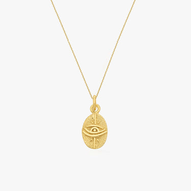 Eye of Horus Necklace | 14K Gold Vermeil - Mionza Jewelry-Birthday Gift, egyptian jewelry, egyptian necklace, egyptian symbol, eye necklace, eye of horus, eye of horus pendant, horus eye jewelry, horus eye pendant, pendant eye of horus, summer jewelry, summer necklace, yoga necklace