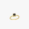 Black Onyx Ring | 14K Gold Vermeil - Mionza Jewelry-black onyx, black ring, black stone ring, geometric ring, gift for her, gold onyx ring, onyx and silver ring, onyx ring gold, onyx ring silver, onyx ring womens, ring black onyx, ring with onyx, summer jewelry