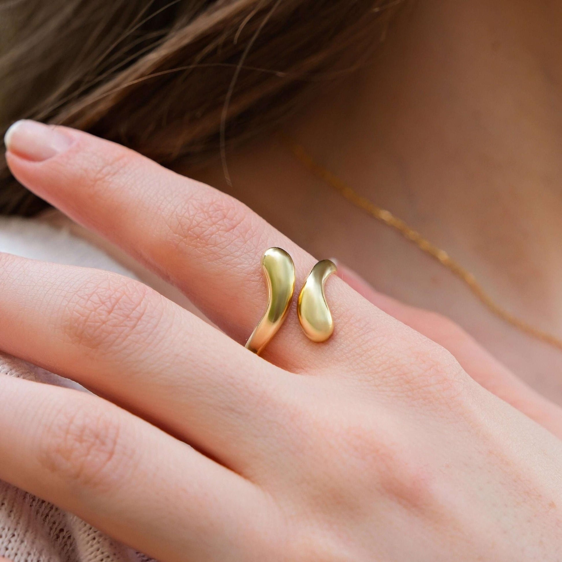 14K Gold Vermeil Snake Ring Women, Adjustable Ring, Snake Jewelry, Serpent Ring, Snake Open Ring Jewelry, Gift for Women