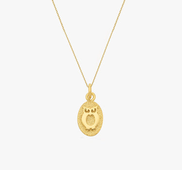 Owl Necklace Women | 14K Gold Vermeil - Mionza Jewelry-14k solid gold, animal lover jewelry, bird necklace, charm necklaces, gift for daughter, gold owl necklace, jewelry owl, jewelry with owls, owl jewelry, owl lover gift, owl necklace, owl necklace charms, owl pendant necklace