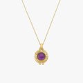 Amethyst Necklace | 14K Gold Vermeil - Mionza Jewelry-amethyst crystal, amethyst necklace, birthstone jewelry, gift for daughter, gift for women, gold and amethyst, opal jewelry, pendant amethyst, pendants amethyst, purple necklace, purple opal necklace, purple pendant, summer jewelry