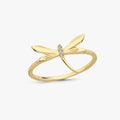 14K Solid Gold Dragonfly Ring, Dragonfly Jewelry Ring, Minimalist Insect Ring, Summer Jewelry, Bestfriend Gift