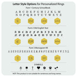 14K Solid Gold Personalized Ring, Initial Ring, Signet Ring, Name Ring, Custom Ring for Women, Letter Ring, Best Friend Gift