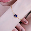 18K Gold Vermeil Evil Eye and Turtle Bracelet, Double-Sided Bracelet, Turtle Gifts, Evil Eye Jewelry, Christmas Gift for Mother