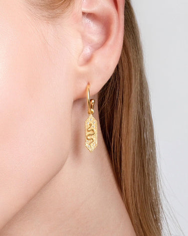 18K Gold Vermeil Snake Dangle Earrings, Snake Jewelry, Serpent Earrings, Snake Hoop Earrings, Lightweight Earrings, Gift for Women