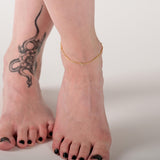 18K Gold Vermeil Chain Anklet, Ankle Bracelet, Beaded Anklet, Anklets for Women, Gift for Bestfriend