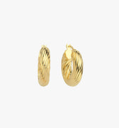 Pair of 18K gold vermeil chunky hoop earrings displayed on a white background