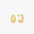 A pair of 18K gold vermeil tear drop earrings displayed on a white background.