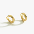 Pair of 18K gold vermeil chunky hoop earrings on a white surface with soft shadows.