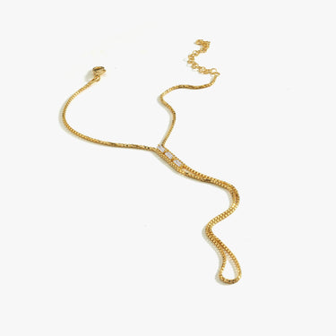 18K gold vermeil box chain ring bracelet displayed flat on a white surface.