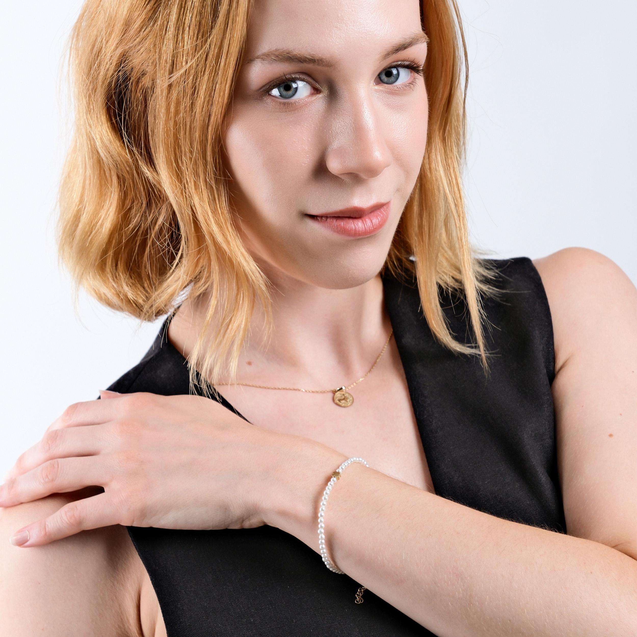 18K Gold Vermeil Clover Bracelet, Pearl Bracelet, Four Leaf Clover Bracelet, Lucky Bracelet, Birthday Gift for Best Friend, Gift for Her