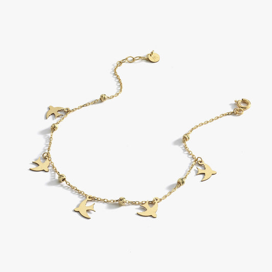 Memorial Gift, 14K Solid Gold Dove Bracelet, Sympathy Gifts for Loss of a Loved One, Gift Loss of Mother, Bereavement Gift,