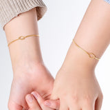 14K Gold Vermeil Sister Bracelet, Love Knot Bracelet, Mother Daughter Bracelet, Dainty Knot Bracelet, Friendship Bracelet, Christmas Gifts