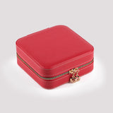 MIONZA Travel Jewelry Box, Jewelry Organizer, Travel Jewelry Case, Red Jewelry Box, Leather Jewelry Case, Gift for Mother, Mother's Day Gift