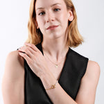 18K Gold Vermeil Paperclip Bracelet, Toggle Clasp Bracelet, Pearl Bracelet, Paperclip Chain with Pearl, Her Birthday Gift, Gift for Woman