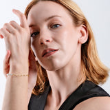 18K Gold Vermeil Paperclip Bracelet, Toggle Clasp Bracelet, Pearl Bracelet, Paperclip Chain with Pearl, Her Birthday Gift, Gift for Woman