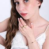 14K Solid Gold Initial Ring, Initial Signet Ring, Heart Ring, Mothers' Day Gift