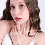 14K Solid Gold Initial Ring, Initial Signet Ring, Heart Ring, Mothers' Day Gift