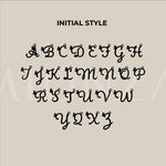 Three identical 14K solid gold custom letter necklaces with butterfly charms.