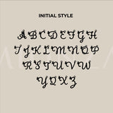 Three identical 14K solid gold custom letter necklaces with butterfly charms.