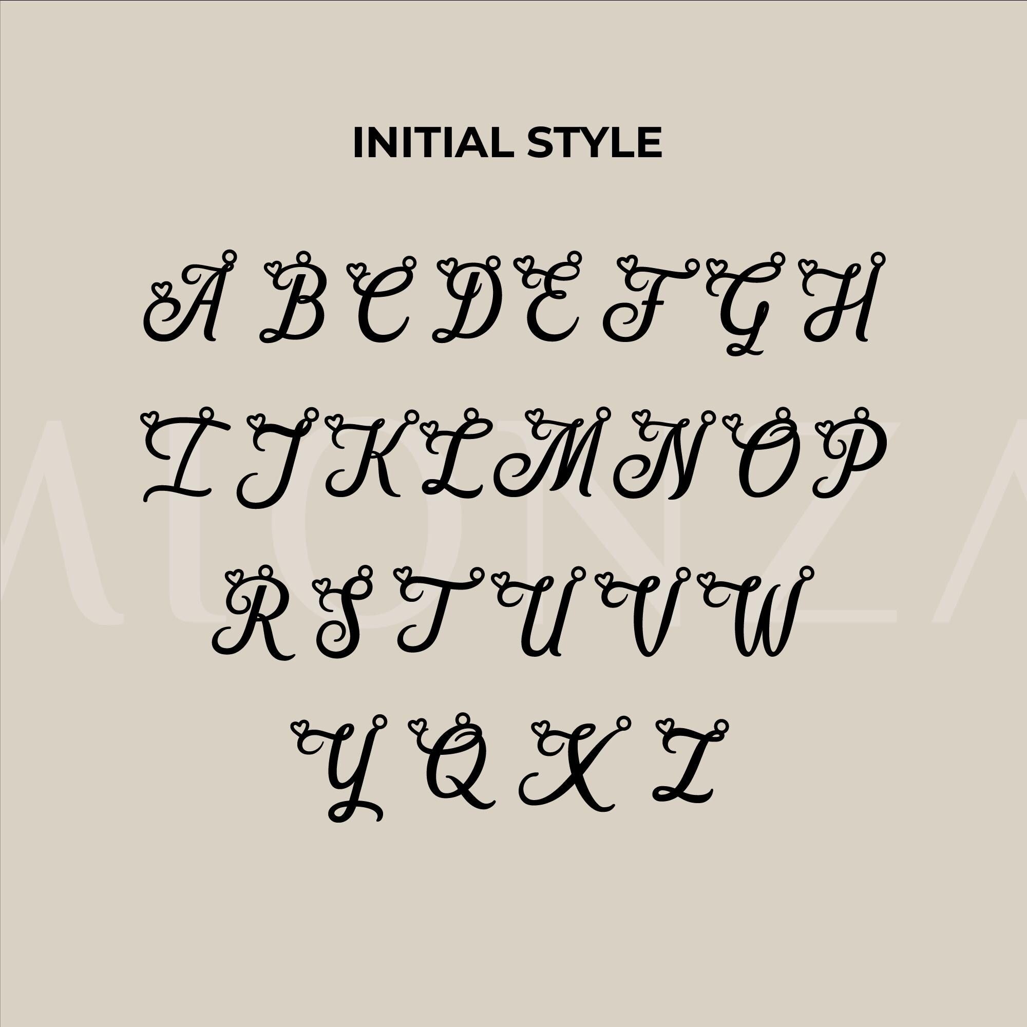 14K Solid Gold Cursive Initial Necklace, Letter Necklace with Tiny Heart  Charm, Personalized Initial Necklace, Custom Gift for Mother