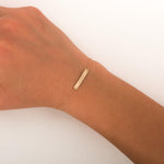 14K Solid Gold Custom Name Bracelet, Engraved Bar Bracelet, Womens ID Bracelet, Personalized Gold Bracelet, Birthday Gift