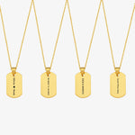 18K Gold Vermeil Dog Tag Necklace, Engraved Dog Tag Necklace, Personalized Dog Tag, Roman Numeral Necklace, Personalized Gift