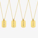 18K Gold Vermeil Dog Tag Necklace, Engraved Dog Tag Necklace, Personalized Dog Tag, Roman Numeral Necklace, Personalized Gift