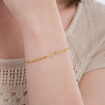 14K Solid Gold Cross Name Bracelet, Baptism Bracelet Custom Name Bracelet, Cross Bracelet with Name, Baby Gold Bracelet, Personalized Gift