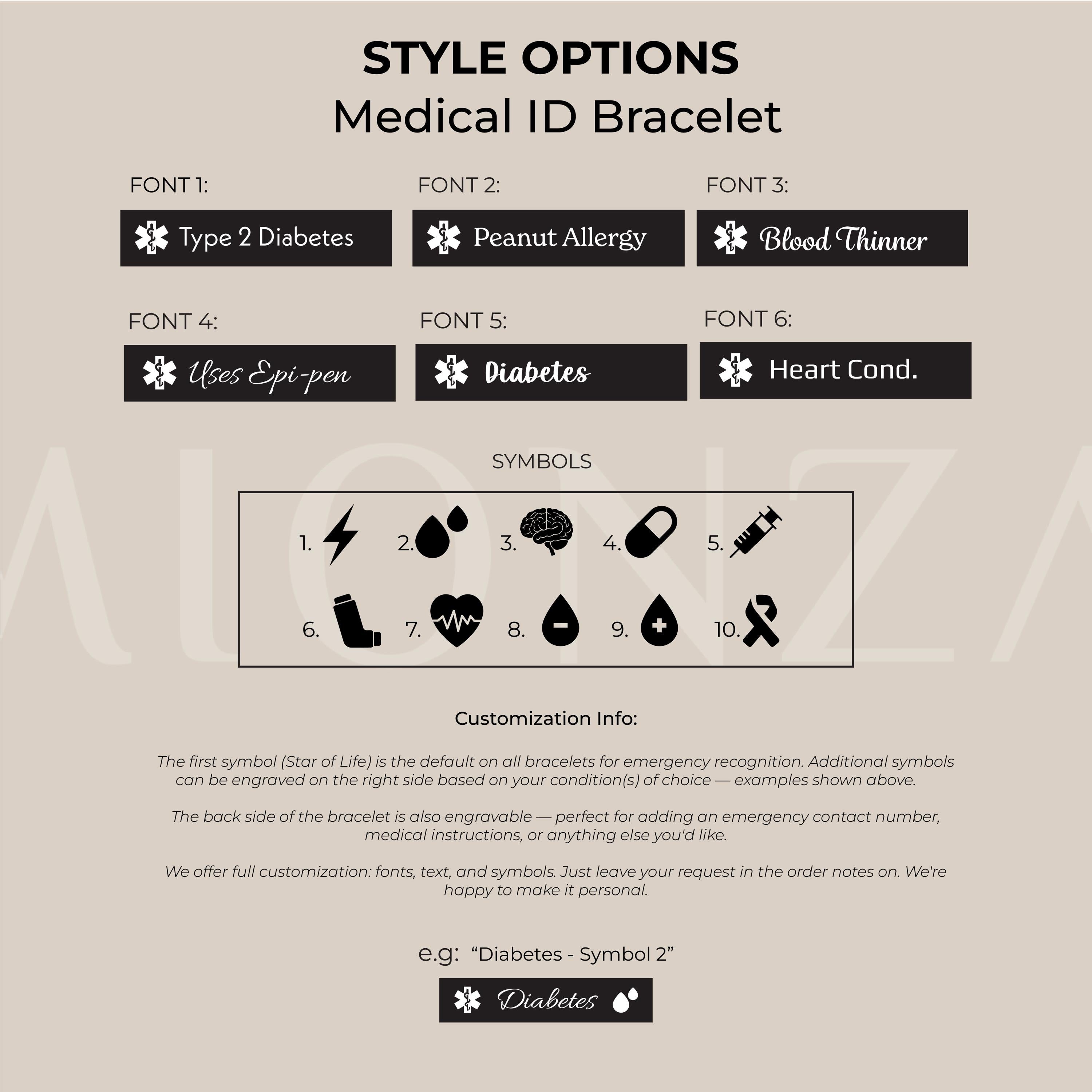 Multi-angle view of a 14K solid gold medical alert bracelet for women, capturing both the tag and chain details.