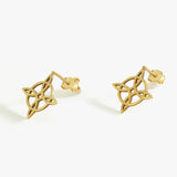 14K Solid Gold Witches Knot Earrings, Stud Witch Knot Earrings, Wiccan Earrings, Witch Jewelry, Halloween Earrings, Best Friend Gift