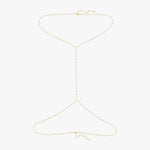 The 18K Gold Vermeil Beaded Body Chain fully laid out on a flat surface.