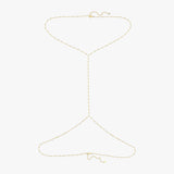 The 18K Gold Vermeil Beaded Body Chain fully laid out on a flat surface.