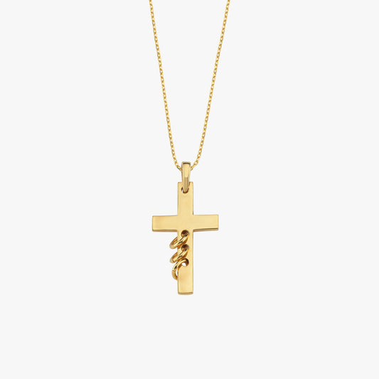 18K Gold Vermeil Cross Necklace: Father Son and Holy Spirit Necklace, Christian Jewelry Gift