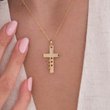 18K Gold Vermeil Cross Necklace: Father Son and Holy Spirit Necklace, Christian Jewelry Gift