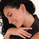 Sideways Pink Cross Opal Necklace | 14K Solid Gold