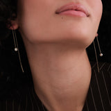 Sideways Pink Cross Opal Necklace | 14K Solid Gold