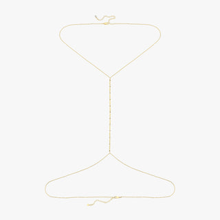 Flat-lay view of the full 18K Gold Vermeil Bar and Bead Body Jewelry on a white background.