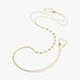 Flat-lay of the full 18K Gold Vermeil Body Chain with Heart, showcasing its gold tone and evenly spaced heart charms.